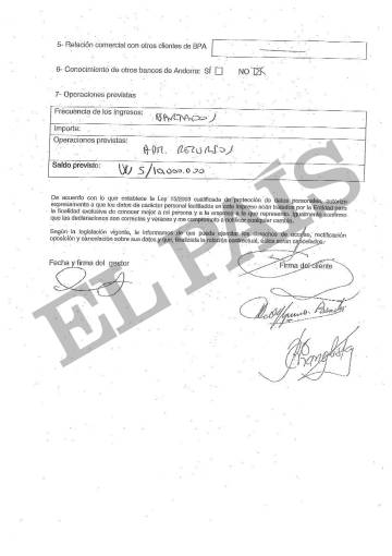 Documento confidencial da Banca Privada d'Andorra (BPA) que cita a intenção da Camargo Corrêa de depositar até 10 milhões de dólares em uma de suas contas.