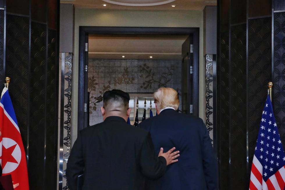 Kim Jong-un y Trump.