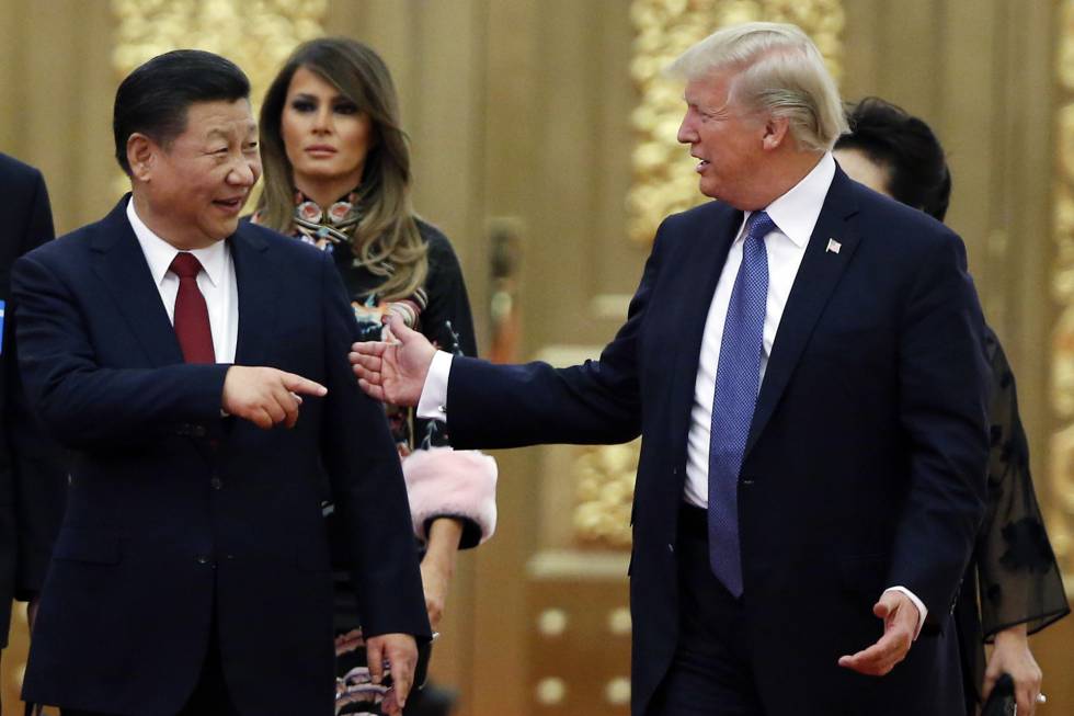 Donald Trump, a la derecha, junto a Xi Jinping el pasado noviembre en Pekín.