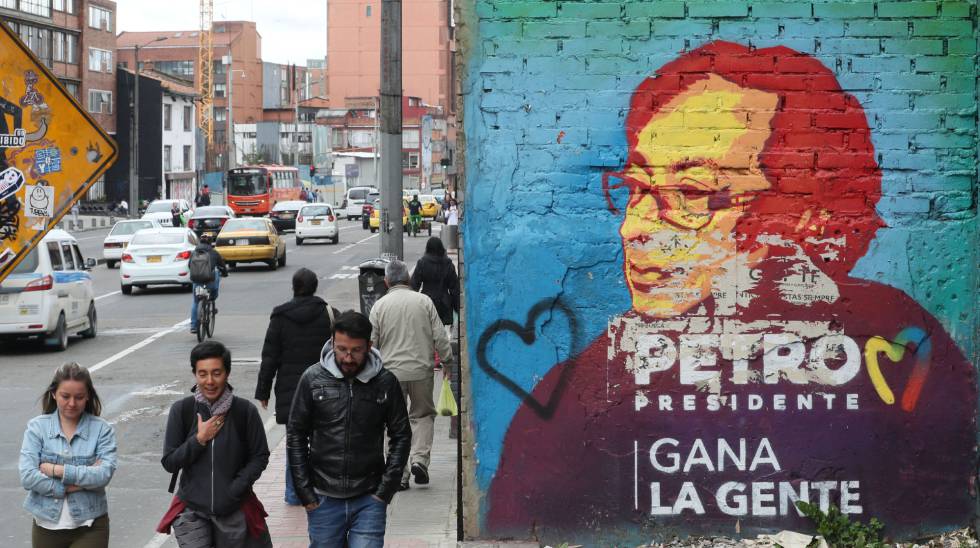 Un mural en apoyo a Gustavo Petro en BogotÃ¡. 