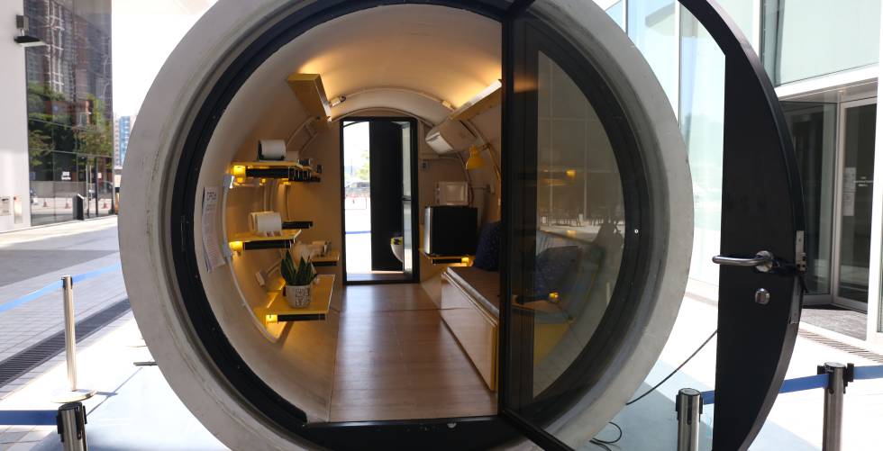 Entrada al prototipo de casa tubería.