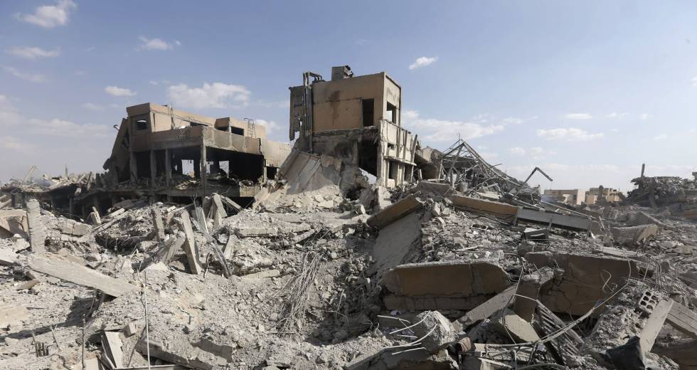 Instalaciones del CERS en Damasco, destruidas en abril.
