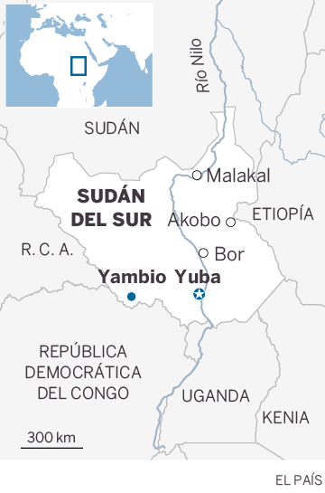 Mapa de localización de Sudán del Sur