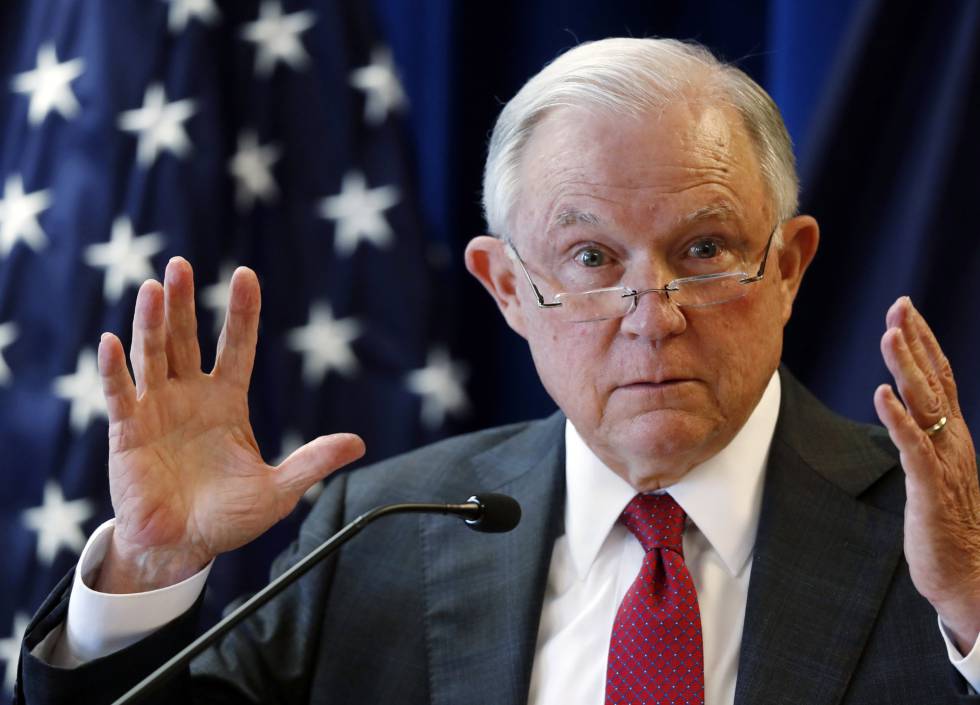 El fiscal general Jeff Sessions en Portland, Maine.