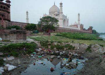La mugre amenaza el Taj Mahal