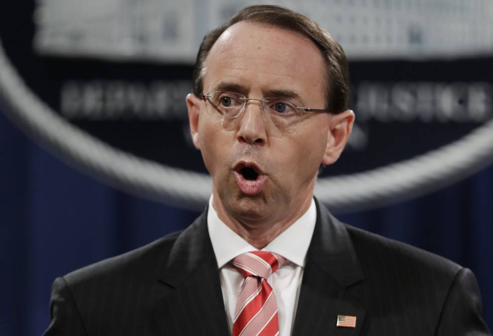 El fiscal general adjunto de Estados Unidos, Rod Rosenstein, el pasado julio en Washington.