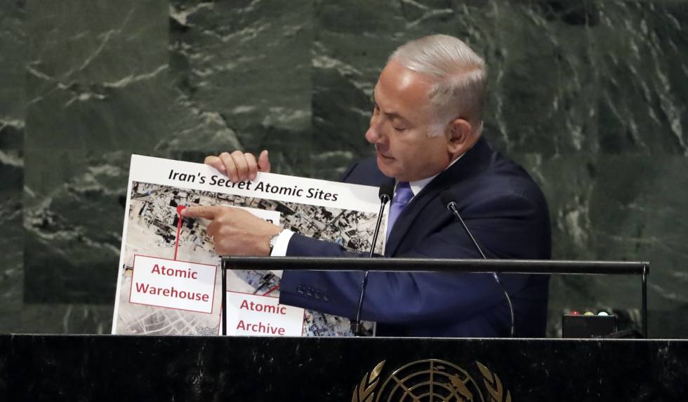 BenjamÃn Netanyahu, este jueves durante su intervención en la ONU.