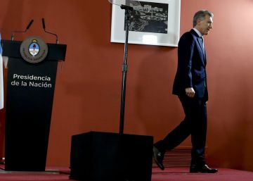 El presidente Mauricio Macri el jueves en la Casa Rosada, tras comentar la subida del índice de pobreza registrado en el primer semestre del año.