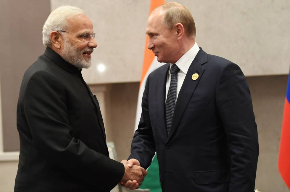 Modi y Putin, en una cumbre de los países emergentes en julio pasado.