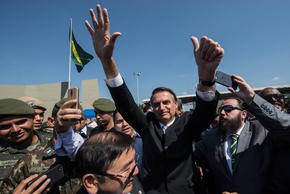 El candidato ultraderechista Jair Bolsonaro durante la campaña.