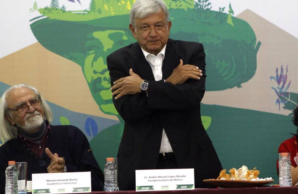 López Obrador durante un acto este lunes en Ciudad de México