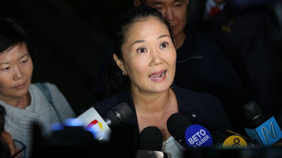 Keiko Fujimori comparece ante la prensa el pasado miércoles en Lima (Perú).