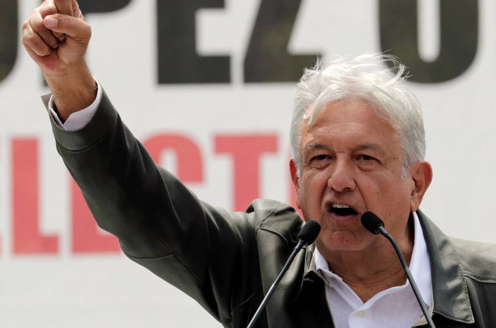 LÃ³pez Obrador durante un mitin en Ciudad de MÃ©xico en septiembre. 