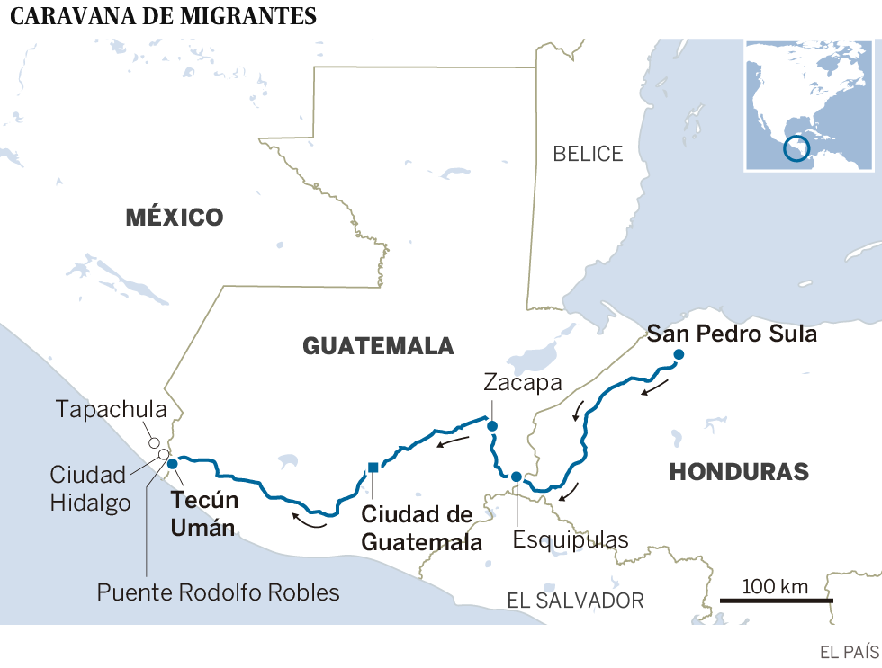 La caravana de migrantes centroamericanos avanza por México