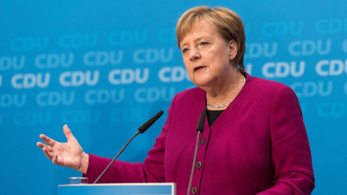 Merkel, ayer en la sede de la CDU en Berlín.