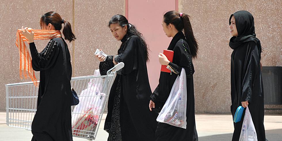 Sirvientas filipinas en Riad (Arabia SaudÃ­).