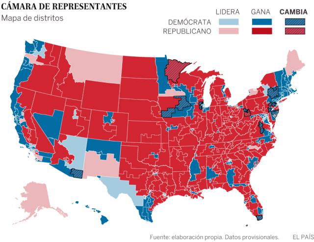 Los demócratas recuperan la Cámara de Representantes y debilitan a Trump, según las proyecciones
