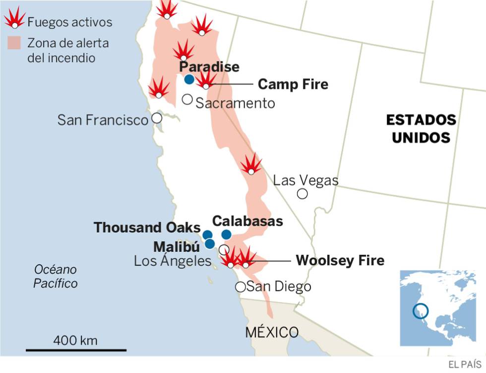 El incendio de Paradise, el más mortal de la historia de California con al menos 42 muertos y 200 desaparecidos