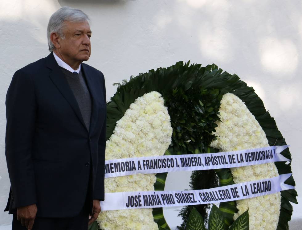 López Obrador, este martes, en la conmemoración de la Revolución Mexicana. 