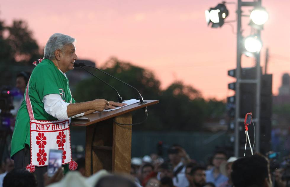 Andrés Manuel López Obrador el viernes en Nayarit 