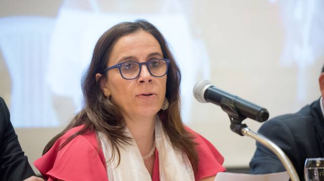 Antonia Urrejola, durante el primer informe de la CIDH en Managua. 