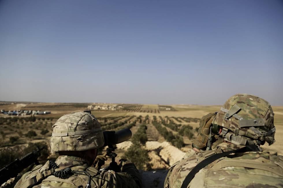 Soldados estadounidenses, cerca Manbij, en el norte de Siria, en una imagen del pasado febrero.