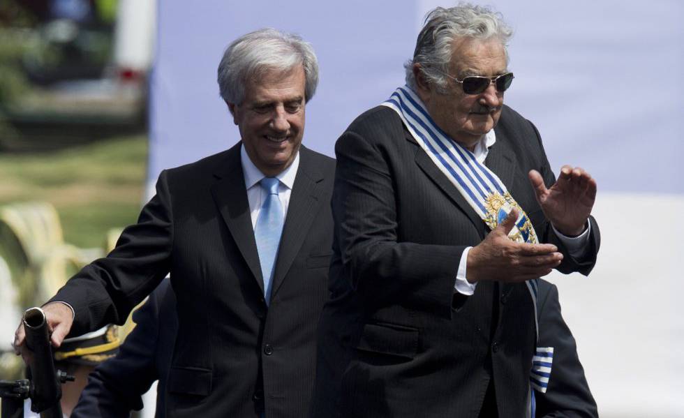 TabarÃ© VÃ¡zquez y JosÃ© Mujica, en marzo de 2015.