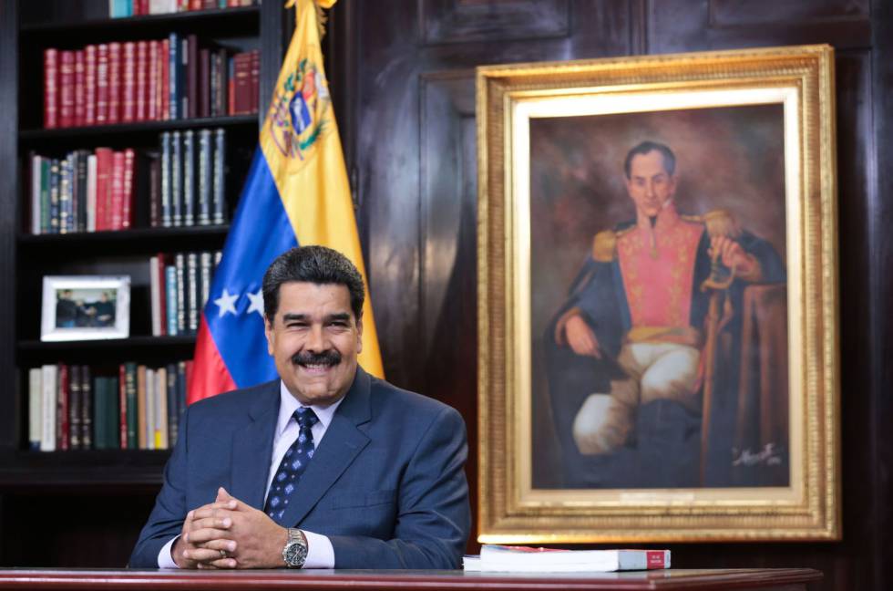 El presidente venezolano, NicolÃ¡s Maduro, durante su mensaje de aÃ±o nuevo.