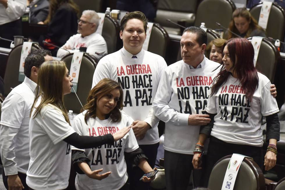 Legisladores opositores hoy en la Cámara de Diputados. 