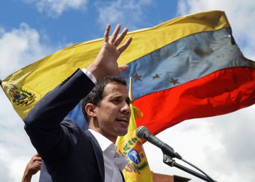 Guaidó se dirige a sus partidarios este miércoles en Caracas.