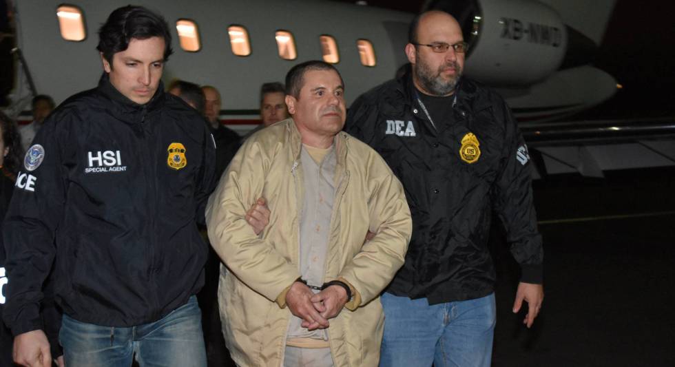 El Chapo, tras ser extraditado a Estados Unidos.