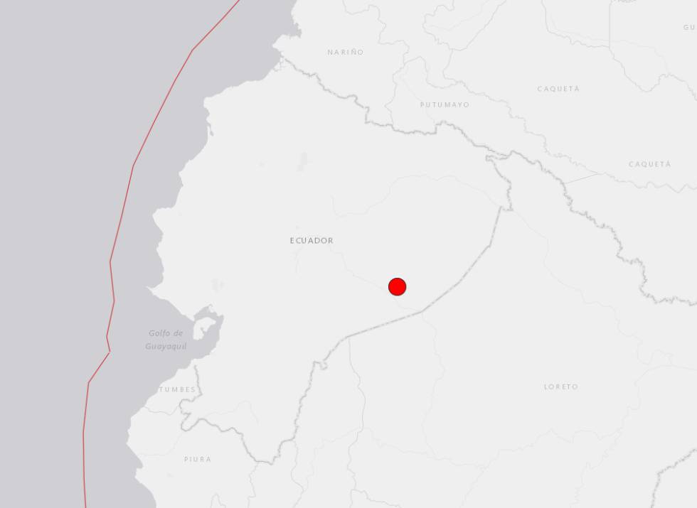 Epicentro del terremoto en Ecuador.