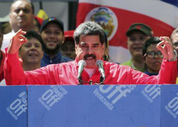 Nicolás Maduro durante el mitin en Caracas. 