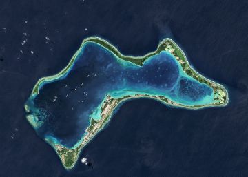 La isla de Diego García, en una imagen de satélite.