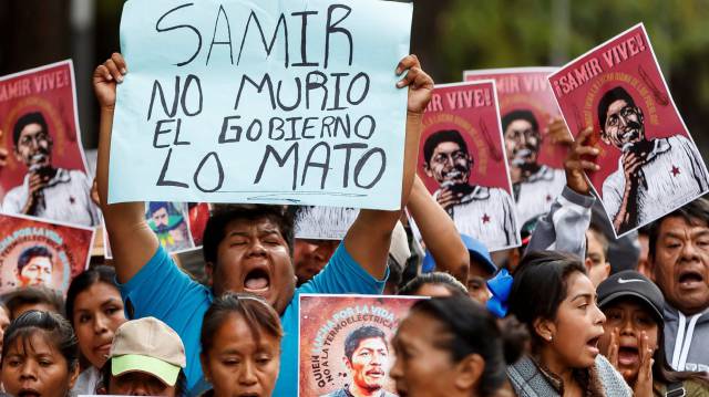 Protesta en México por el asesinato de Samir Flores.