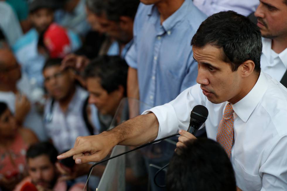 Juan GuaidÃ³, durante un acto en Caracas. 