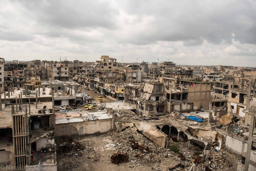Vistas del barrio Al Bedu, escenario de los últimos combates para expulsar al ISIS.