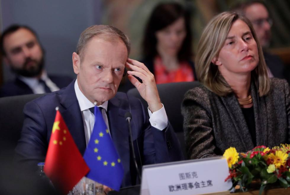 El presidente del Consejo Europeo, Donald Tusk, y la alta representante de la UE para la PolÃtica Exterior, Federica Mogherini.