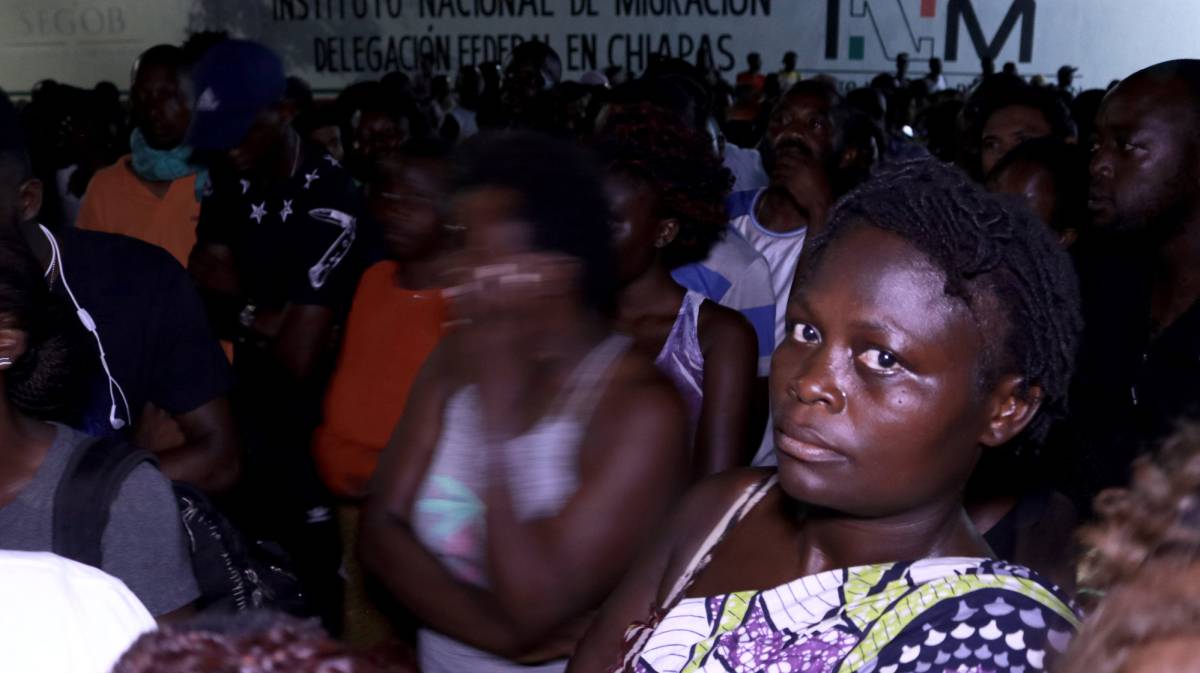 Cientos de migrantes del Congo, Angola y otros países africanos en Tapachula.