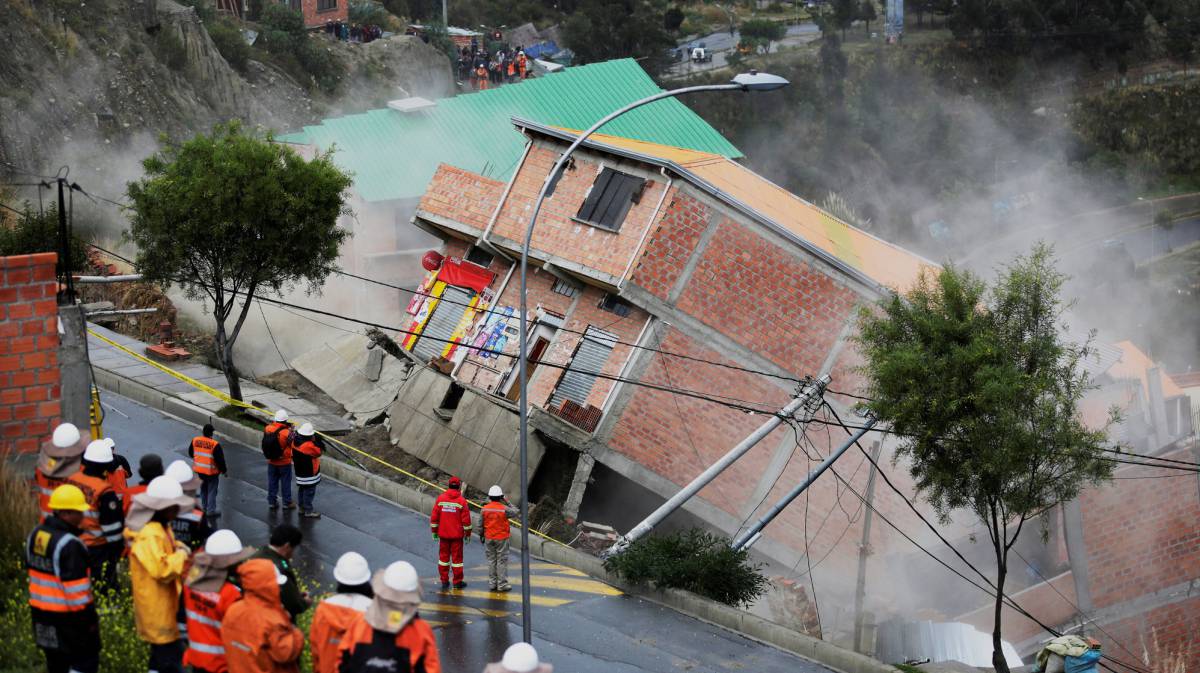 Un edificio derruido, en La Paz.