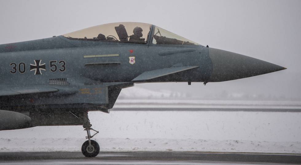 Un avión Eurofighter de la Fuerza Aérea alemana, en Amari (Estonia) el pasado febrero. 