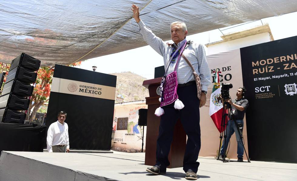 El presidente LÃ³pez Obrador, en Nayarit. 