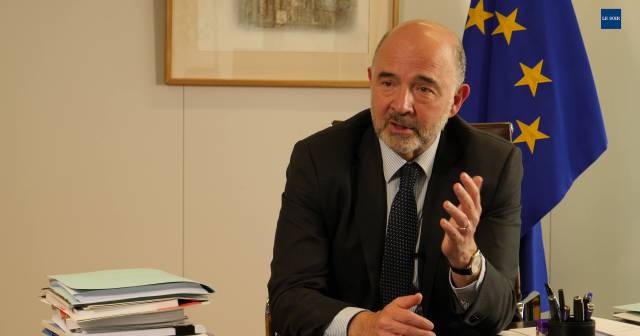 Pierre Moscovici, comisario europeo de Economía, durante la entrevista.