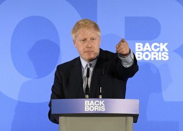 Boris Johnson, este miércoles en Londres, durante la presentación de su campaña para liderar el Partido Conservador