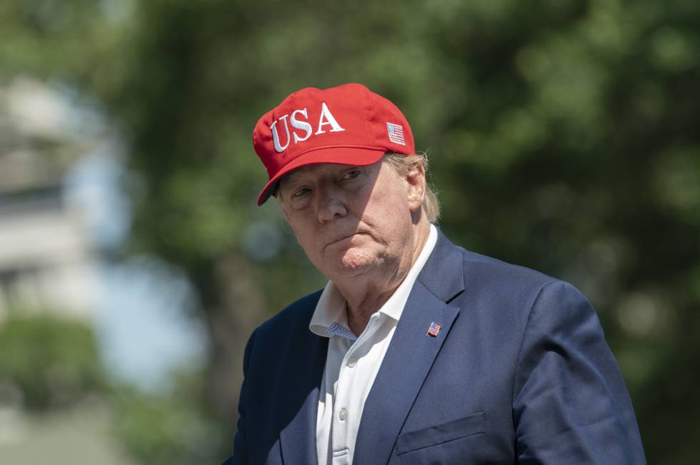 Donald Trump, el pasado a domingo a su llegada a la Casa Blanca tras el fin de semana en Camp David.