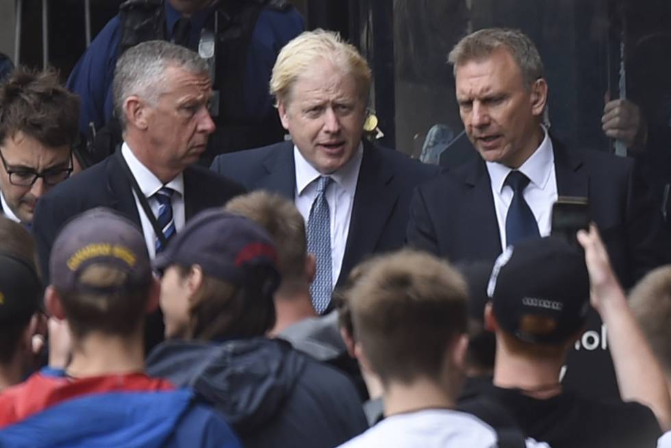 Boris Johnson, a su llegada este miércoles al Parlamento del Reino Unido