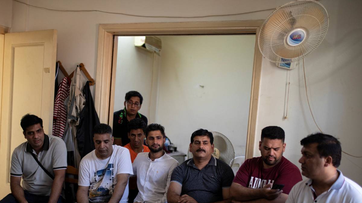 Inmigrantes paquistaníes en Atenas, el 23 de junio.