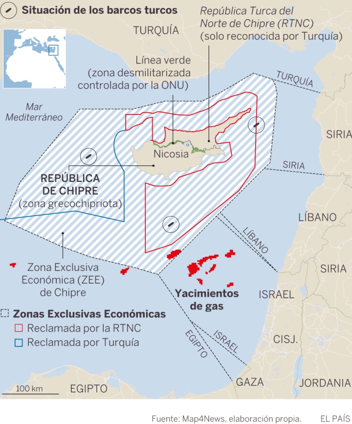chipre - Energía. Gas: Turquía, Chipre, Israel... Líbano. 1563291854_169573_1563301990_sumario_normal_recorte1