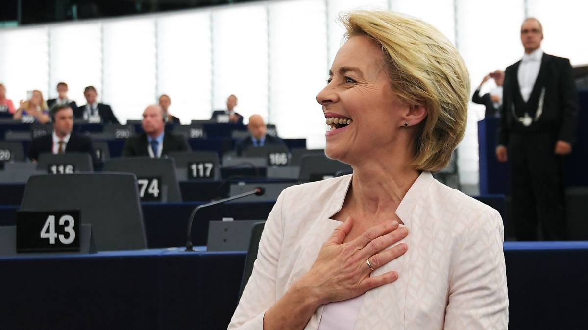 Ursula von der Leyen, en el Parlamento Europeo, en Estrasburgo.