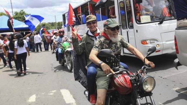 Simpatizantes del presidente Daniel Ortega en Managua.